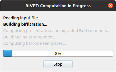 The RIVET computation progress box